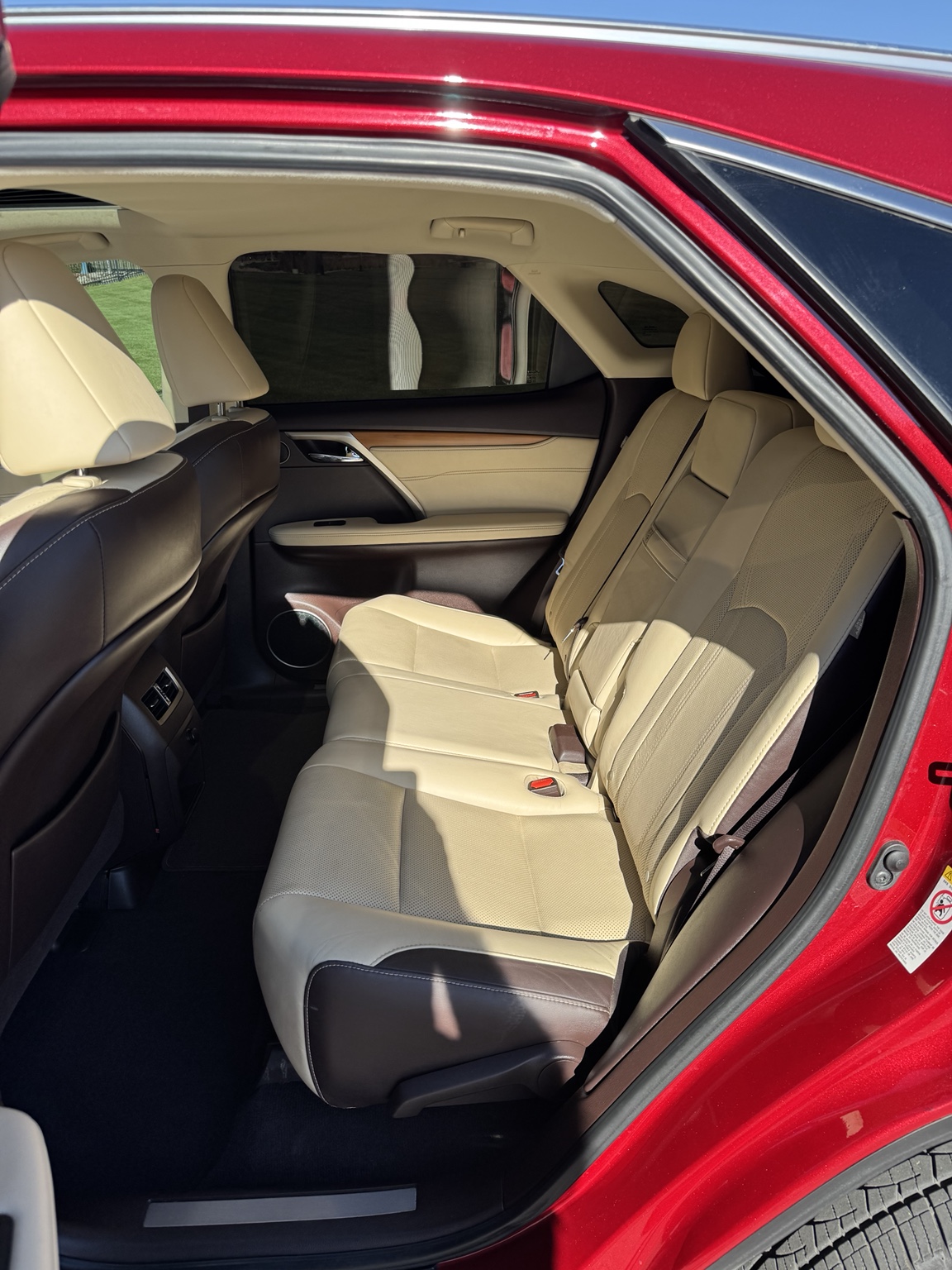 Lexus RX 350 cream and brown rear seats